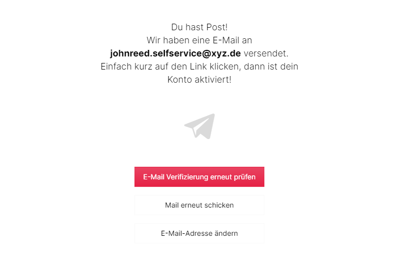 Bild Website, E-Mail-Verifzierung