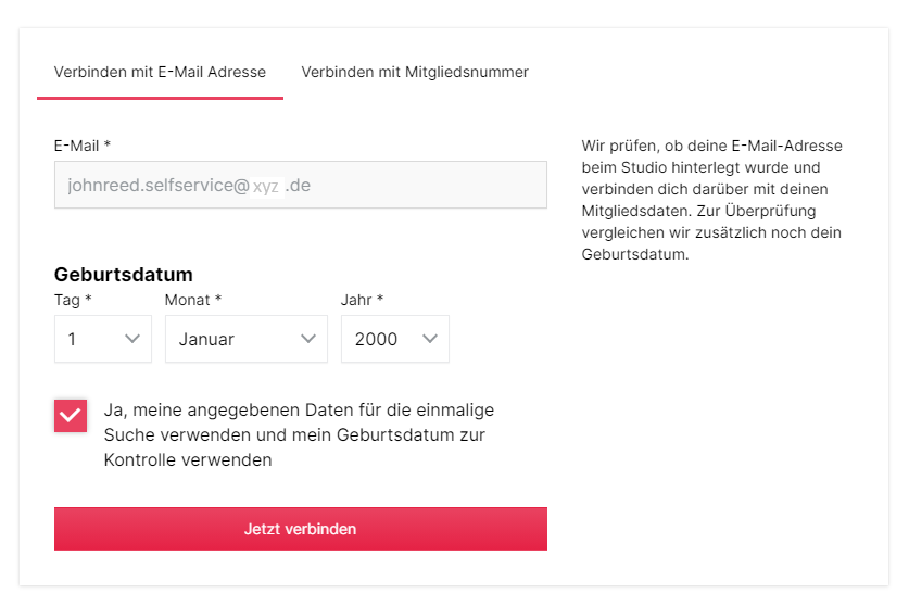 Bild Selfservice, Datensatz verbinden