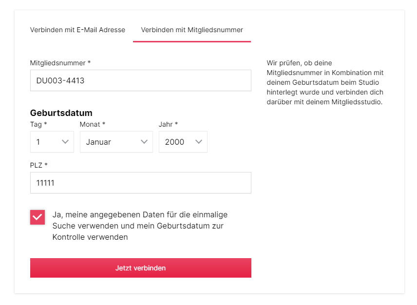 Bild Selfservice, Datensatz verbinden